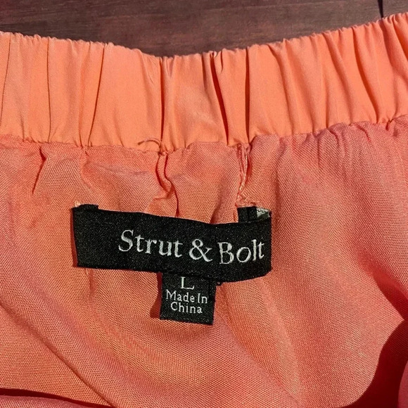 Strut & Bolt Pink Tiered Ruffle Halter Dress, size L - Picture 7 of 8